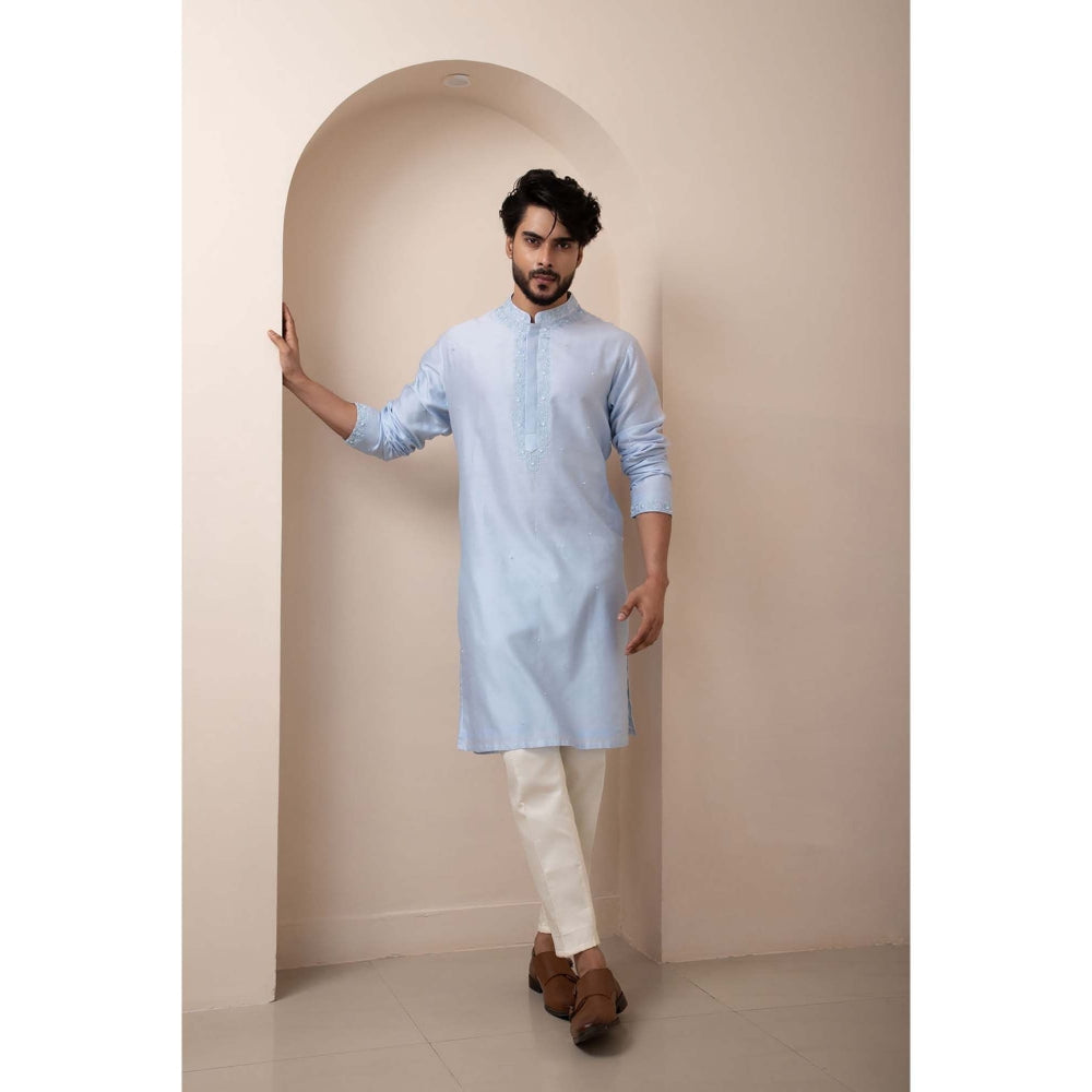SMRITI Blue Embroidered Kurta with Pant