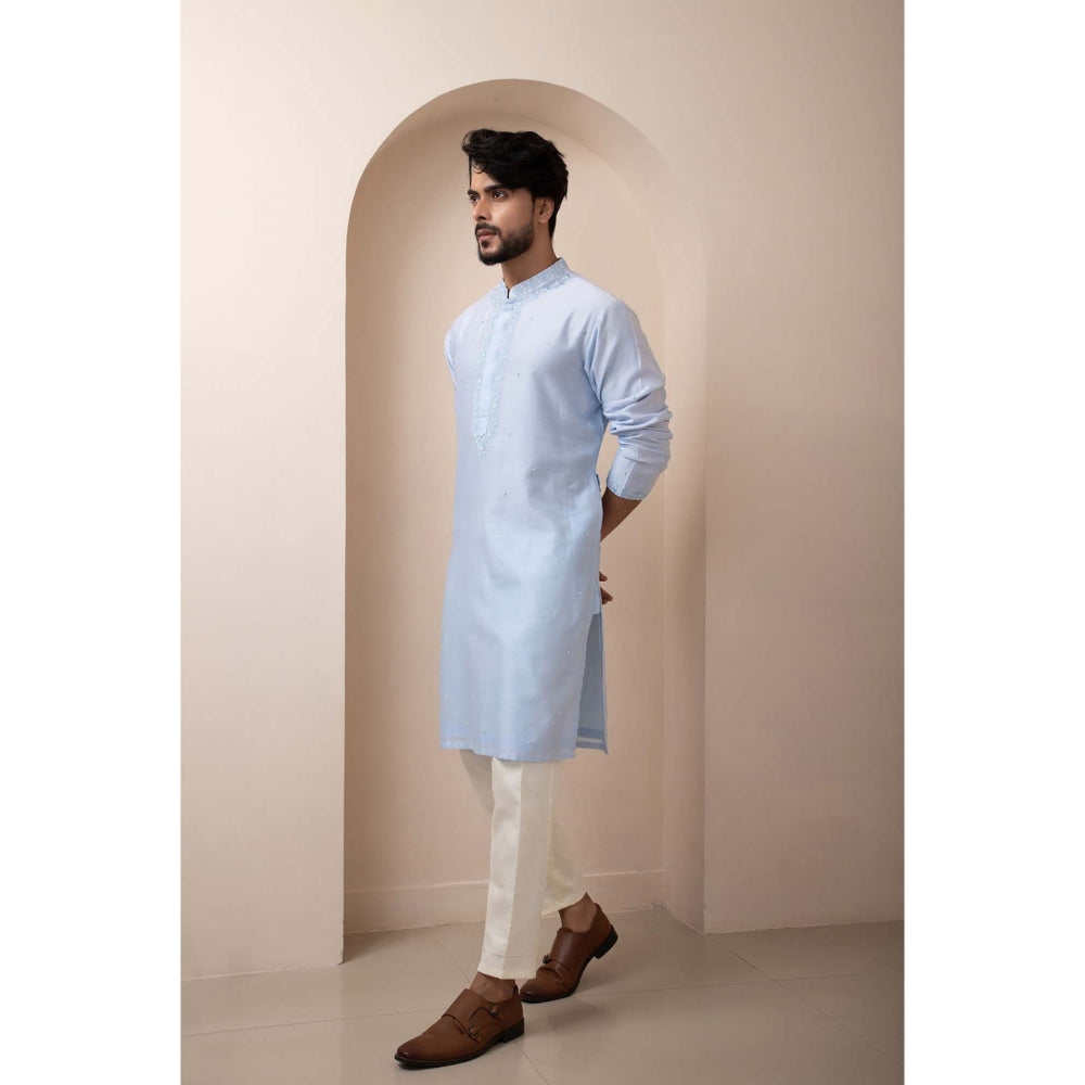 SMRITI Blue Embroidered Kurta with Pant