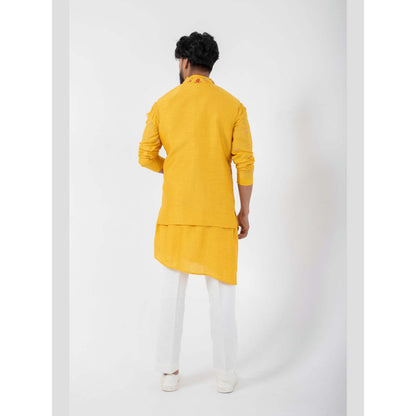 SMRITI Yellow Kurta with Pant and Nehru Jacket