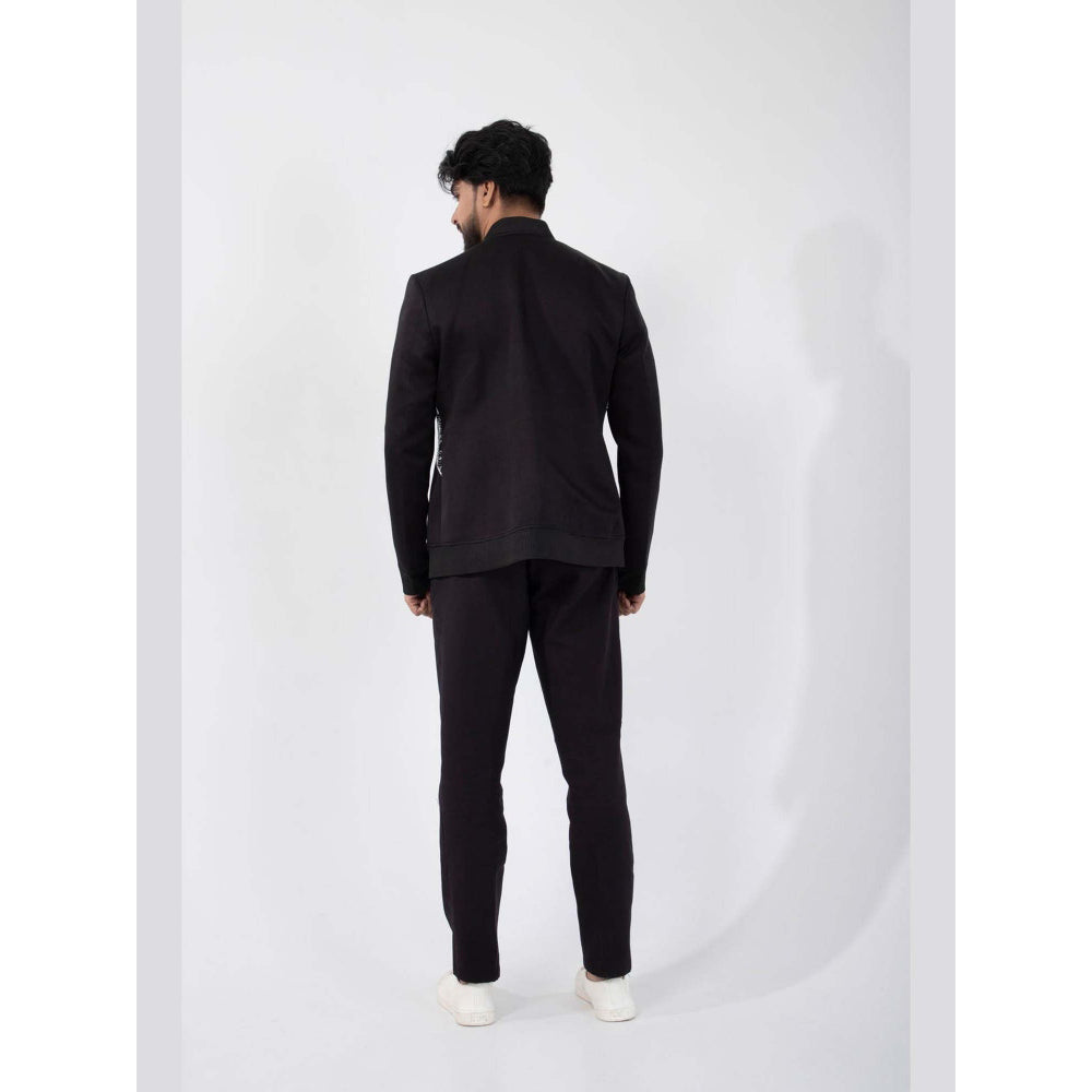 SMRITI Black Obsidian Tide Bomber Jacket