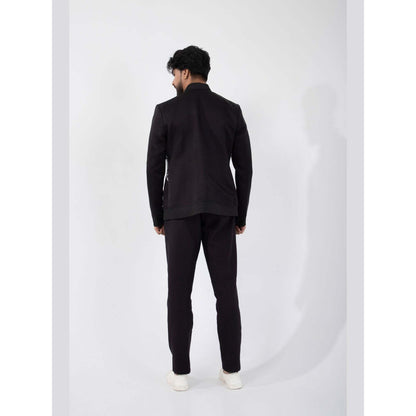 SMRITI Black Obsidian Tide Bomber Jacket