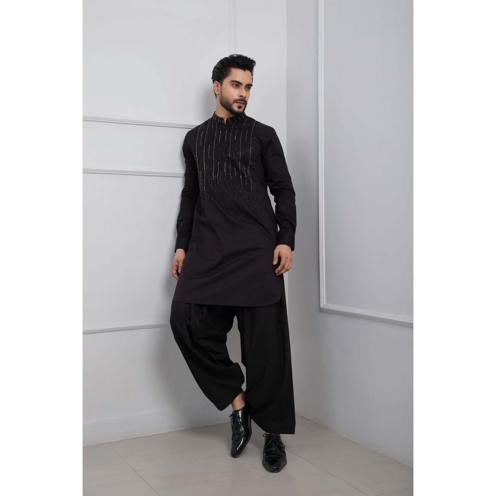 SMRITI Black Gleam Kurta with Pyjama