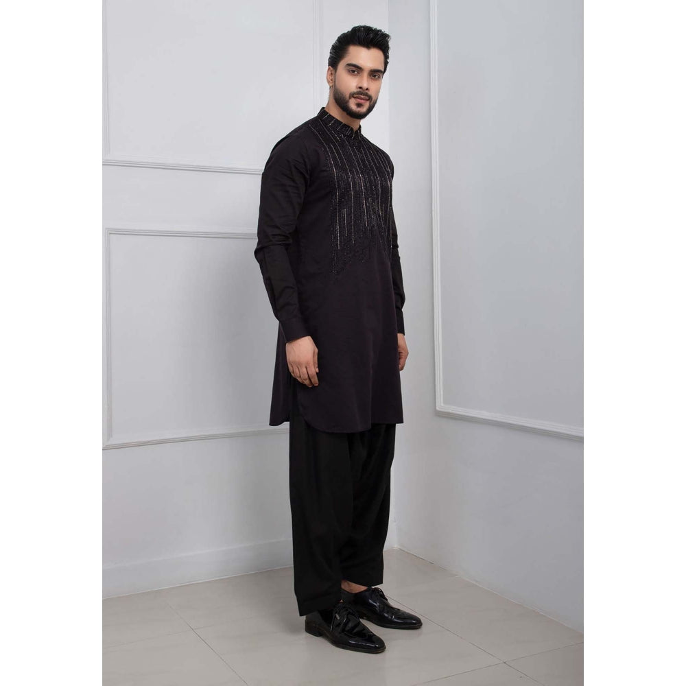 SMRITI Black Gleam Kurta with Pyjama