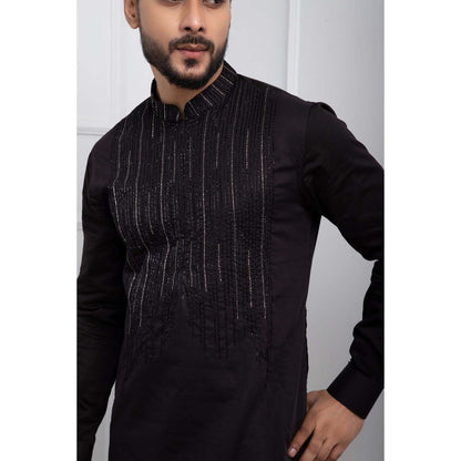 SMRITI Black Gleam Kurta with Pyjama
