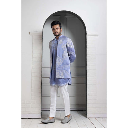 SMRITI Blue Embroider Nehru Jacket