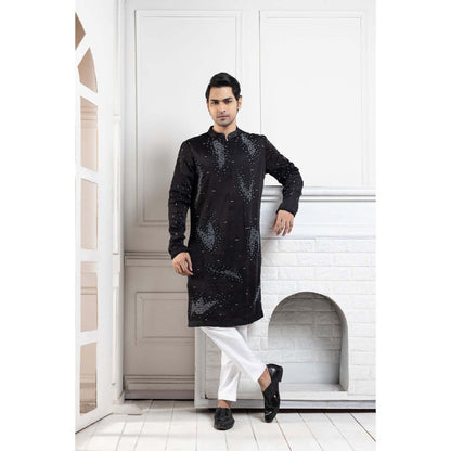 SMRITI Black Embroidered Kurta with Pant