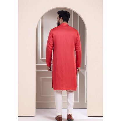SMRITI Red Embroidered Kurta with Pant