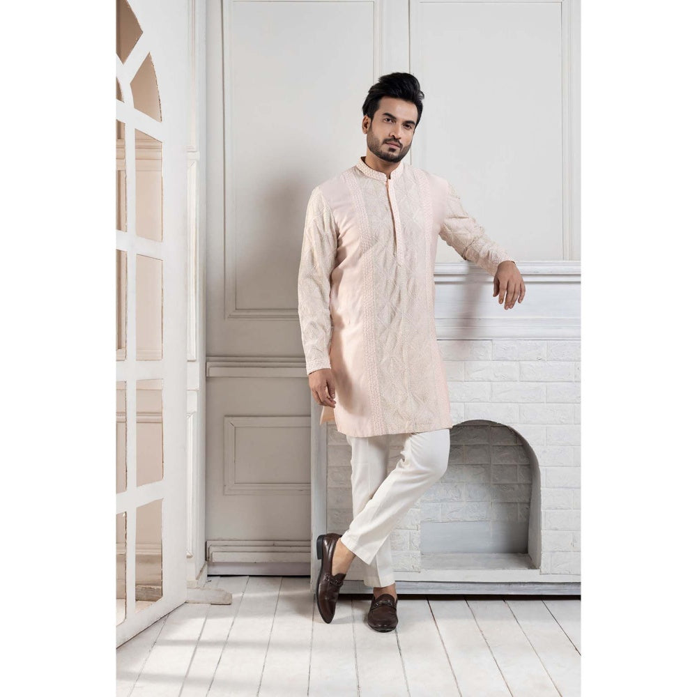 SMRITI Blush Pink Embroidered Kurta with Pant