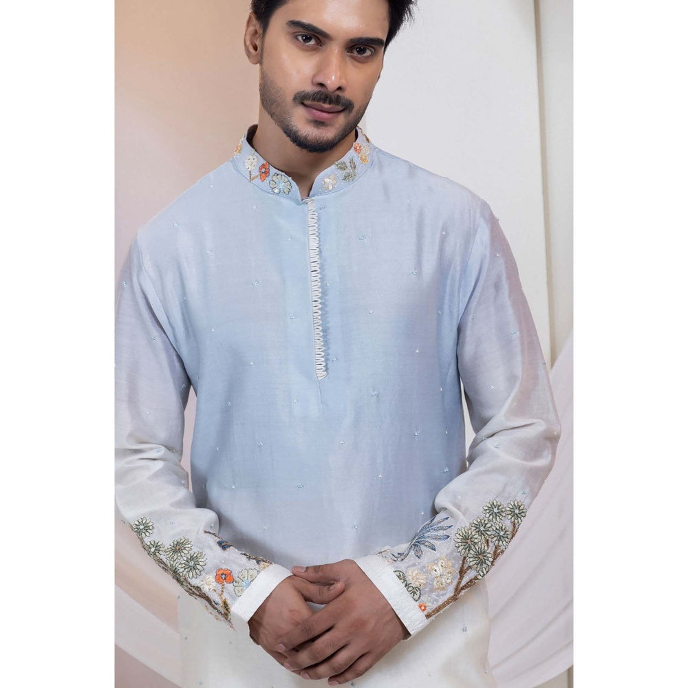 SMRITI Ivory Ombre Embroidered Nehru Jacket