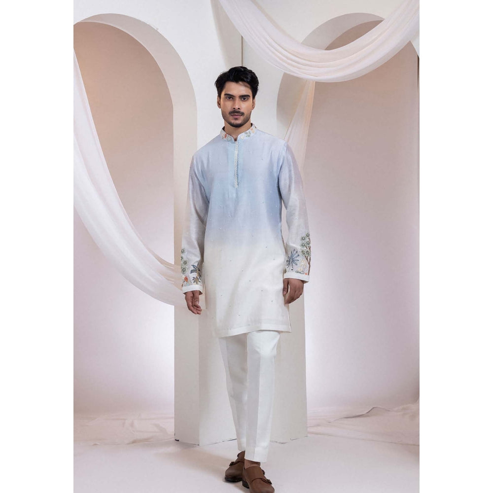 SMRITI Blue Ombre Embroidered Kurta With Pant