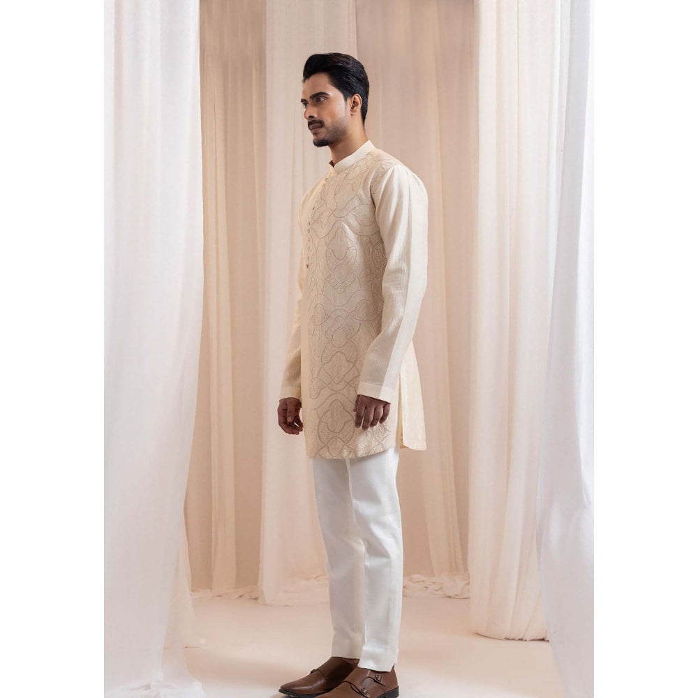 SMRITI Beige Sand script Kurta With Pant
