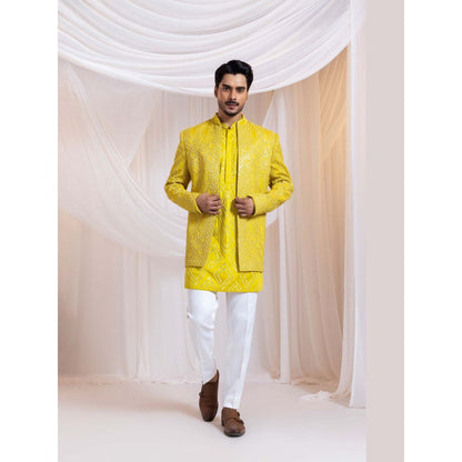 SMRITI Yellow Embroider Nehru Jacket