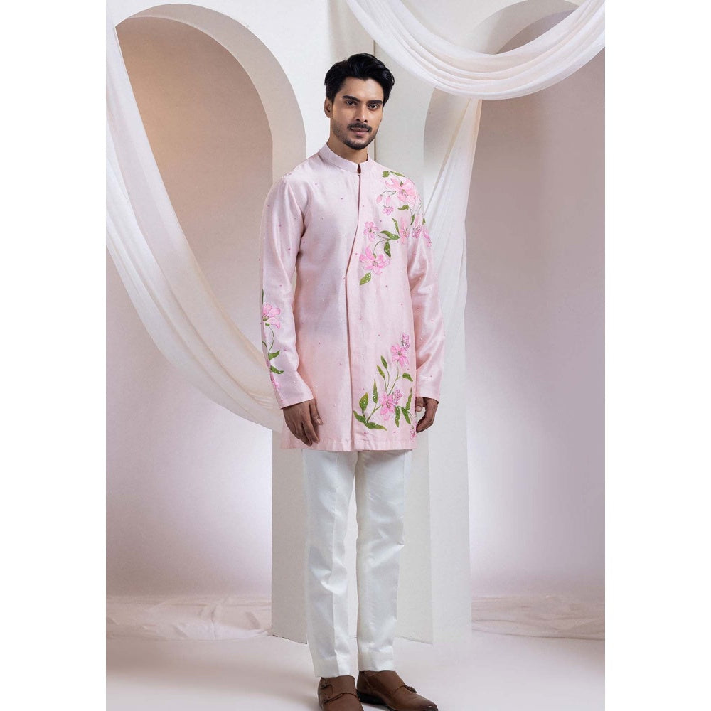 SMRITI Pink Embroidered Kurta With Pant