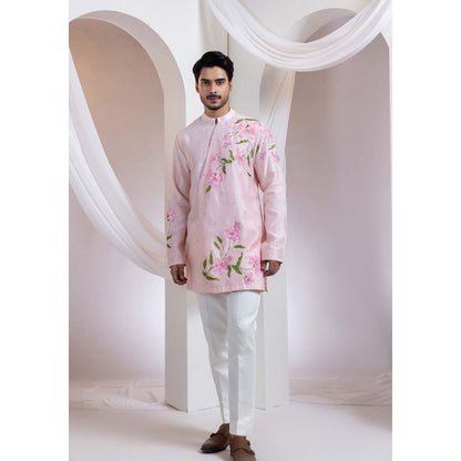 SMRITI Pink Embroidered Kurta With Pant