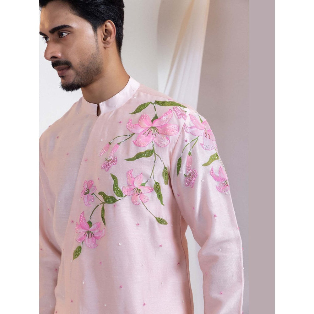 SMRITI Pink Embroidered Kurta With Pant