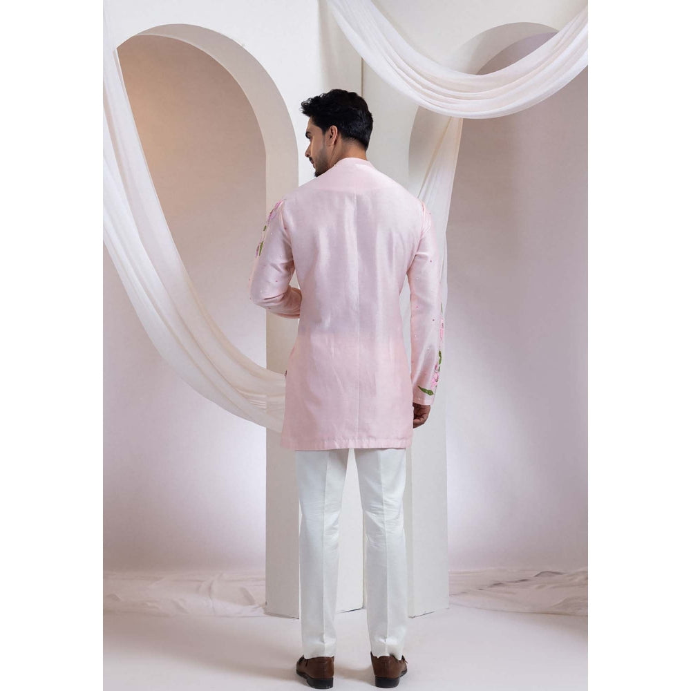SMRITI Pink Embroidered Kurta With Pant