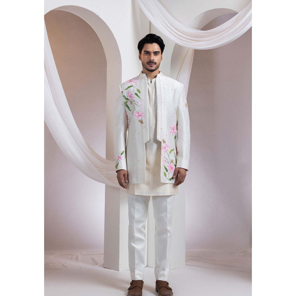 SMRITI Ivory Embroidered Nehru Jacket
