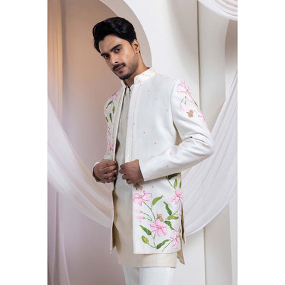 SMRITI Ivory Embroidered Nehru Jacket
