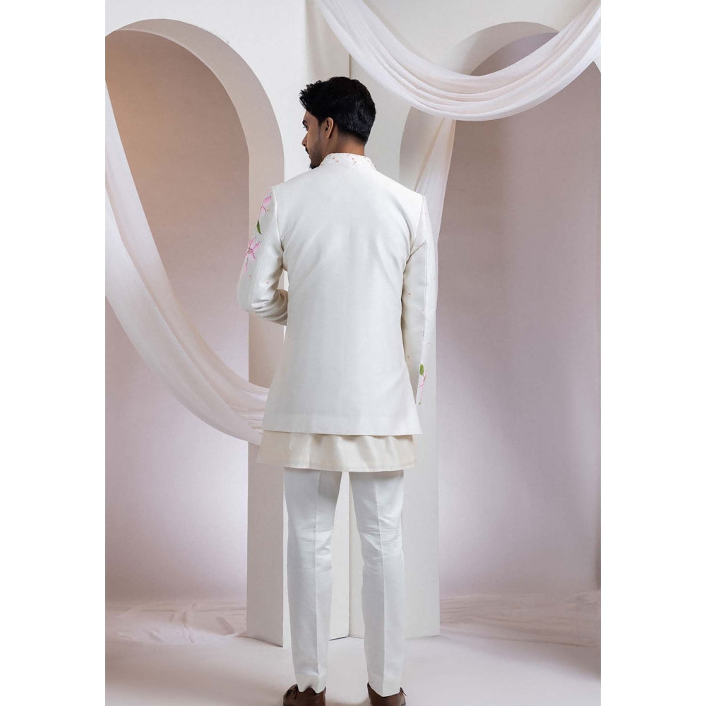 SMRITI Ivory Embroidered Nehru Jacket