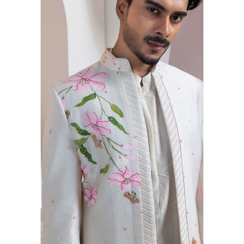 SMRITI Ivory Nehru Jacket And Kurta With Pant
