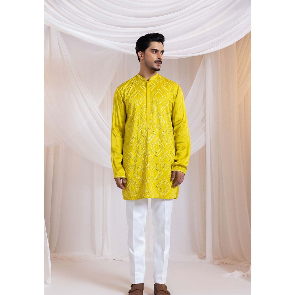 SMRITI Yellow Solglint Kurta With Pant