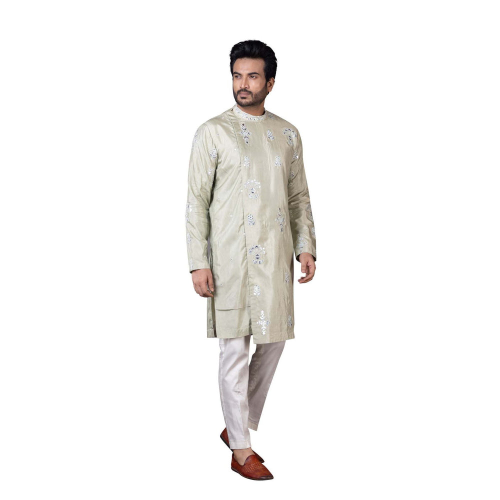 SMRITI Cream Rexine Kurta With Pant