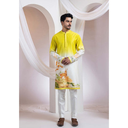 SMRITI Yellow Embroidered Kurta With Pant