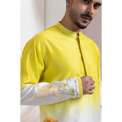 SMRITI Yellow Embroidered Kurta With Pant