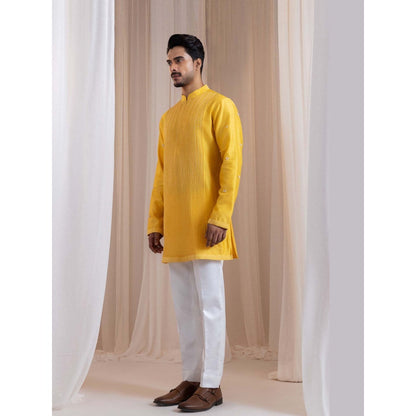 SMRITI Yellow Pintucks Kurta And Pant