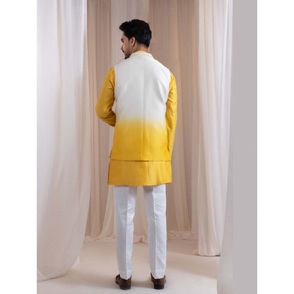 SMRITI Yellow Sunstrike Nehru Jacket With Kurta And Pant