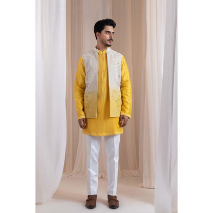 SMRITI Ivory Embroidered Nehru Jacket