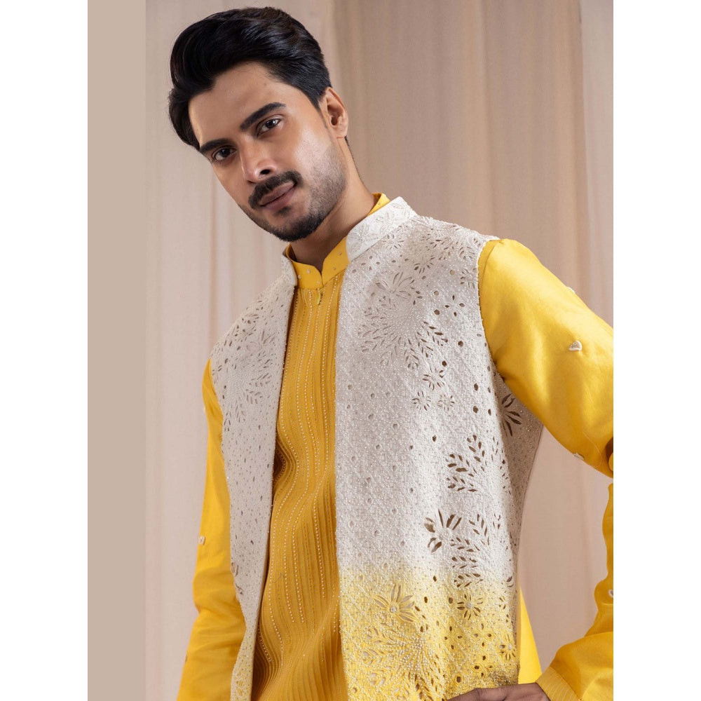 SMRITI Ivory Embroidered Nehru Jacket