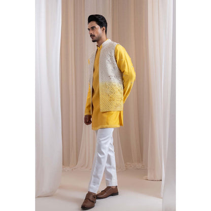 SMRITI Ivory Embroidered Nehru Jacket