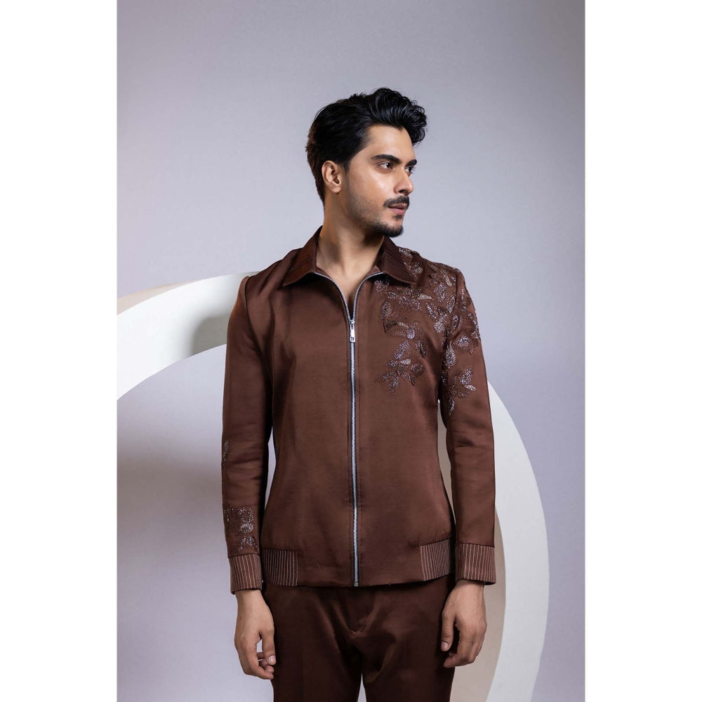 SMRITI Brown Bomber Jacket