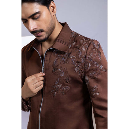 SMRITI Brown Bomber Jacket