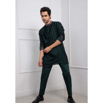 SMRITI Green Cowl Kurta with Pant