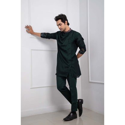 SMRITI Green Cowl Kurta with Pant