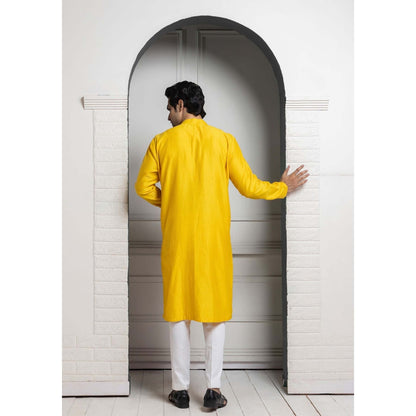 SMRITI Yellow Embroidered Kurta with Pant