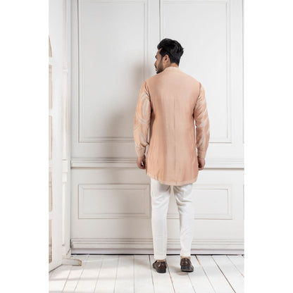 SMRITI Golden Palm Silk Kurta