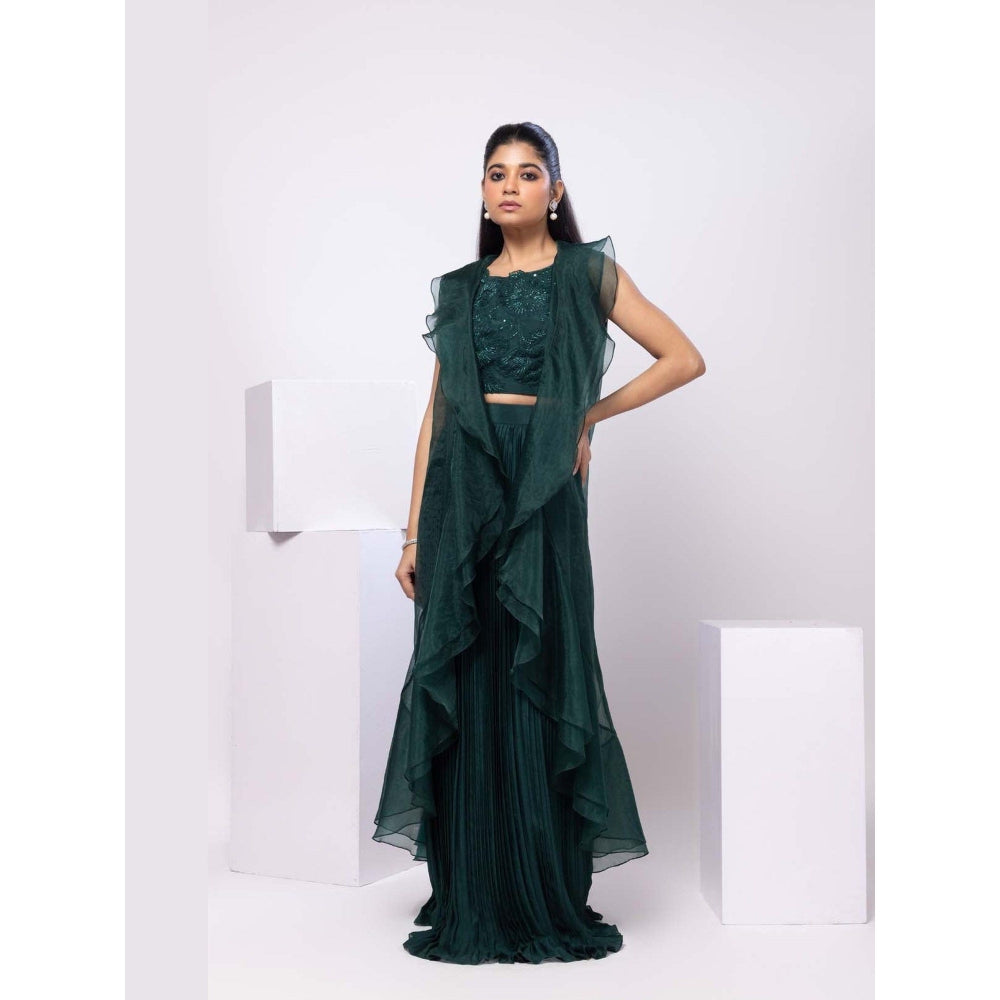 SMRITI Emerald Lehenga with Blouse and Cape