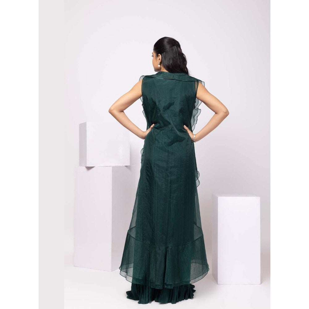 SMRITI Emerald Lehenga with Blouse and Cape