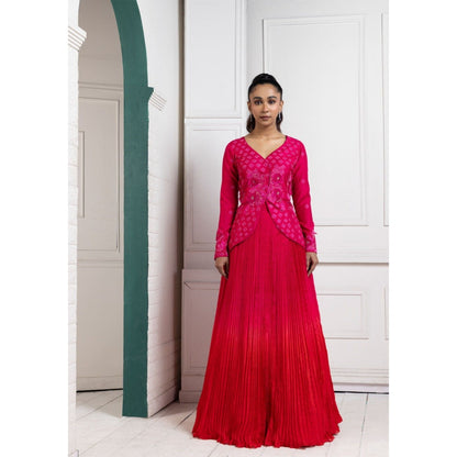SMRITI Crimson Grace Lehenga with Top