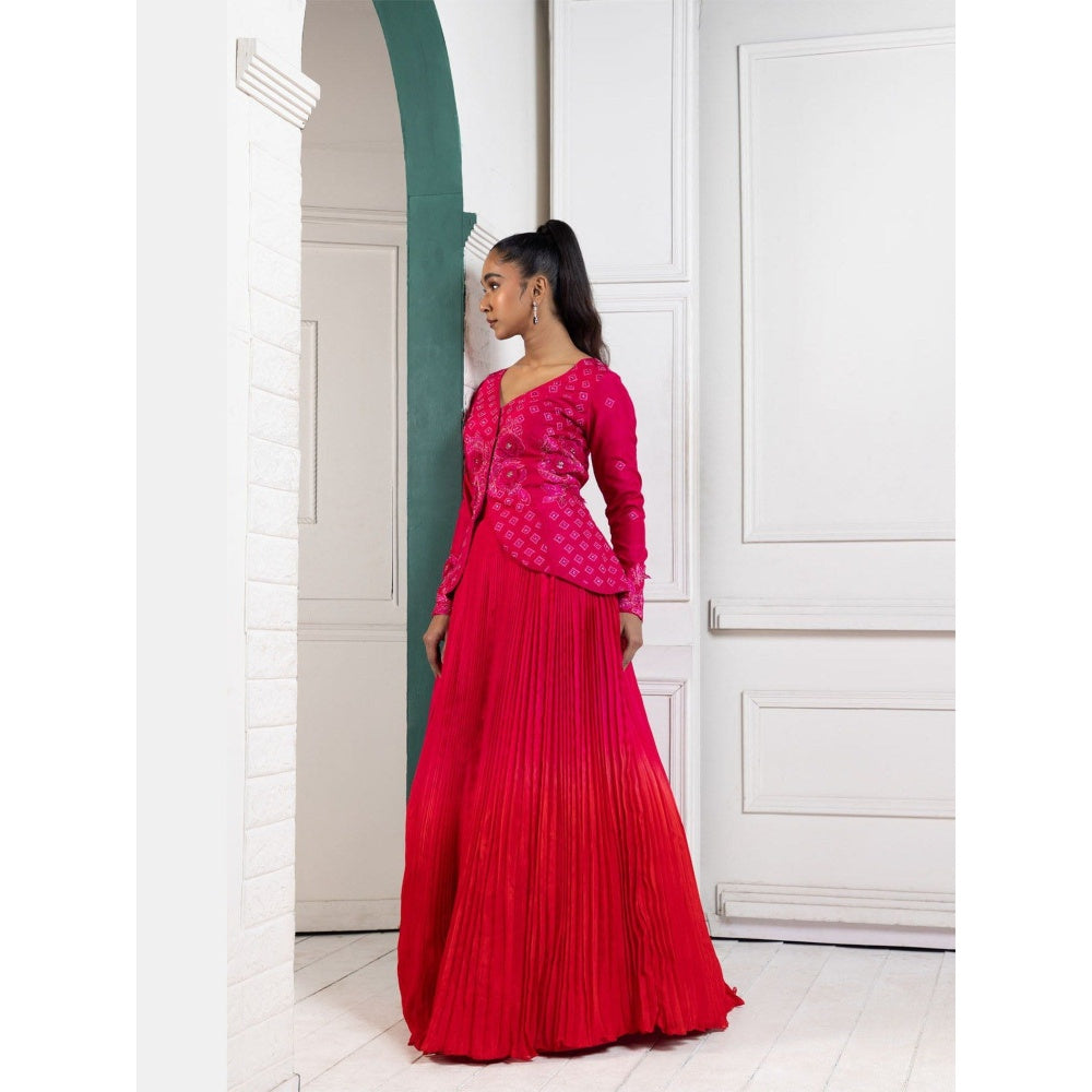 SMRITI Crimson Grace Lehenga with Top
