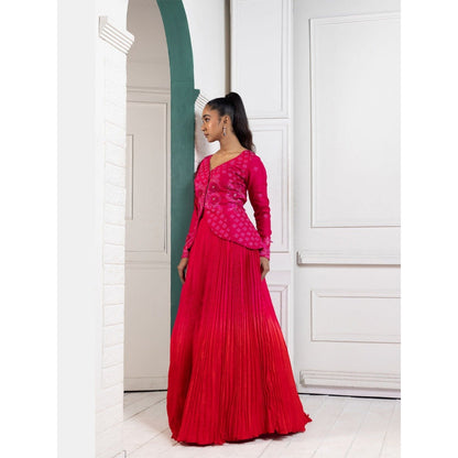 SMRITI Crimson Grace Lehenga with Top