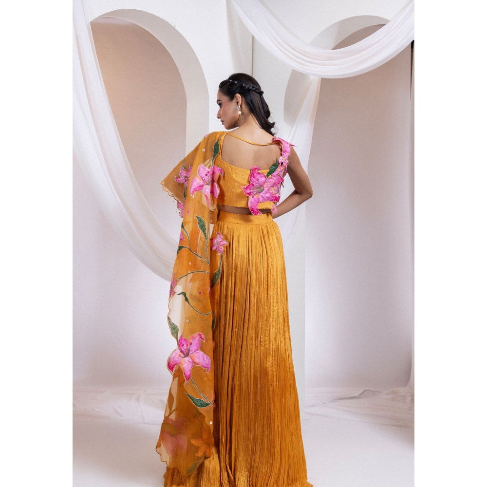 SMRITI Orange Lehenga with Top and Dupatta