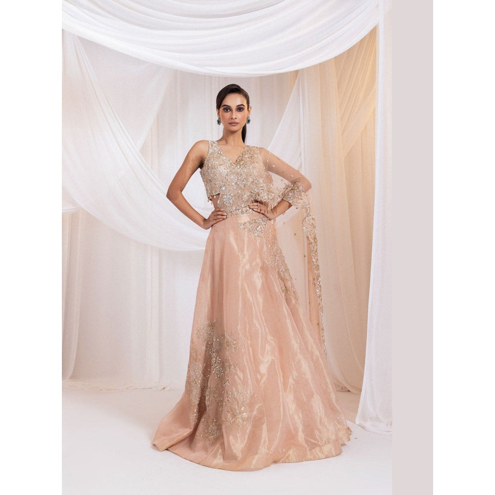 SMRITI Pink Lehenga with Embroidered Blouse and Detachable Dupatta,