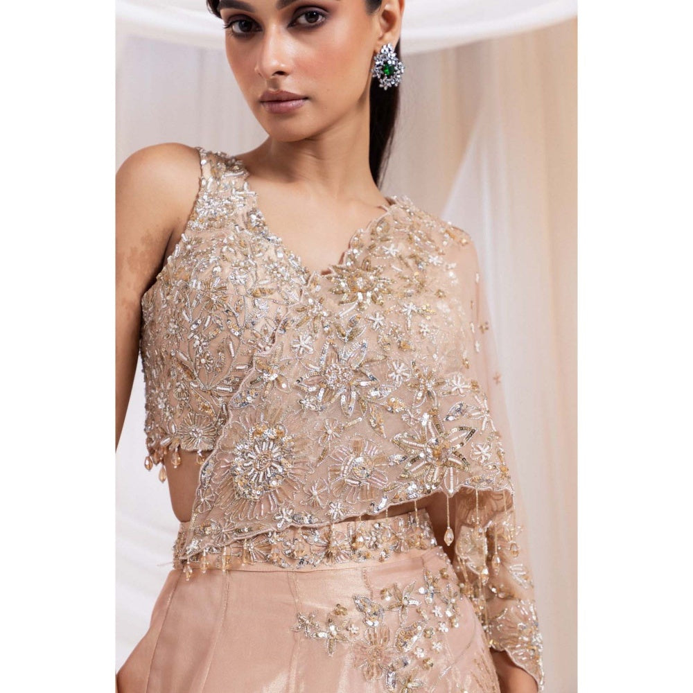 SMRITI Pink Lehenga with Embroidered Blouse and Detachable Dupatta,