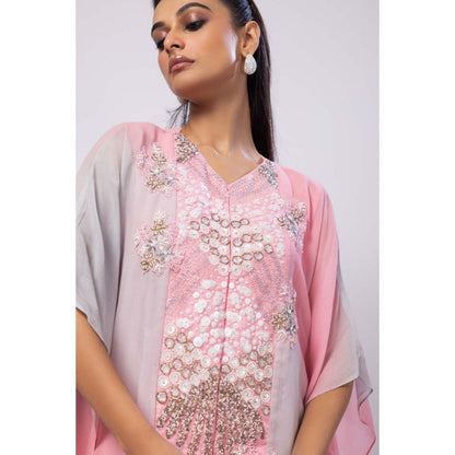 SMRITI Pink Kaftan Top with Skirt