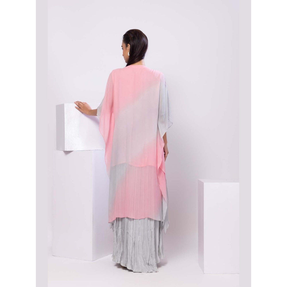 SMRITI Pink Kaftan Top with Skirt