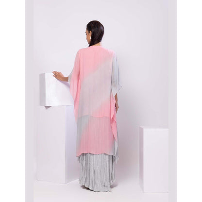 SMRITI Pink Kaftan Top with Skirt